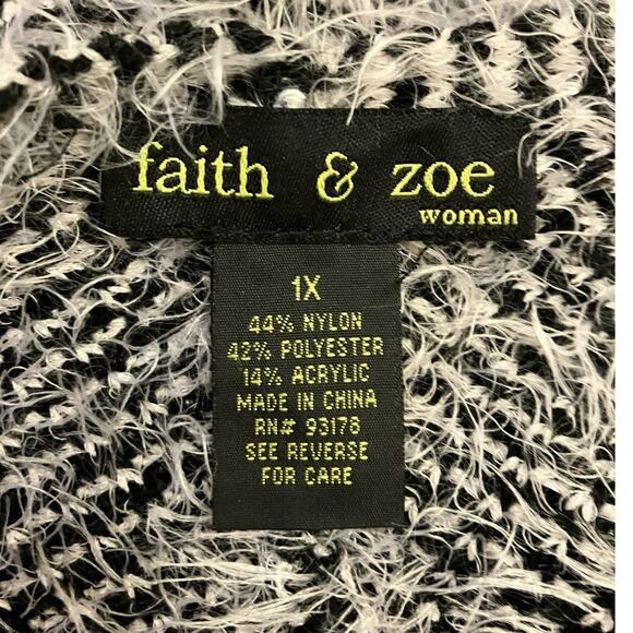 Faith & Zoe Woman's Furry Soft Open Front Dolman Sleeve Sweater Cardigan SZ 1X - Picture 5 of 11
